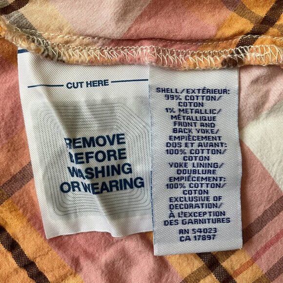 Old Navy 3T Toddler Button-Up Shirt | Pink & Orange Plaid Floral | GUC - Picture 7 of 16